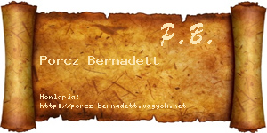 Porcz Bernadett névjegykártya